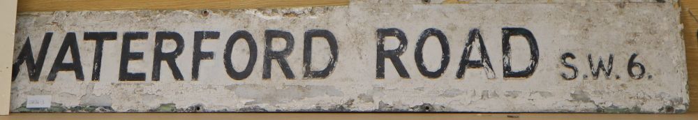 A Waterford Road, SW6 sign, length 145cm